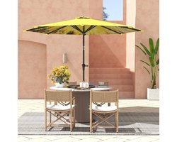 MODFU - Parasol - Met Handslinger En Kantelbare Kap - Aluminium - Geel - Ø294 X 247 Cm