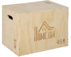 MODFU - Plyobox - 3 Hoogtes - Met Handgrepen - Voor Thuis En Studio - Hout - Naturel - 45x40x60 Cm
