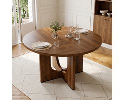 MODFU Ronde Eettafel - Scandinavisch - Walnoot - 120 Cm - 4-6 Personen
