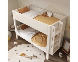 MODFU Splitsbaar stapelbed 90x200 cm – Slee-design – Flexibele ladder – Massief hout/MDF – 150 kg – EN747-1:2024