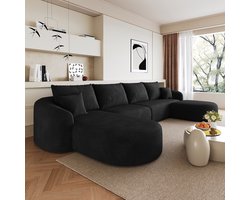 MODFU - U-Bank - Modulair - Zonder Montage - Zwart - Stof - 336 Cm