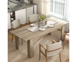 MODFU Uitschuifbare eettafel 180-260 cm | Eikenlook, 6-10 pers., geïntegreerde bladen, stabiel design