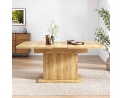 MODFU - Uitschuifbare Eettafel - Met Opbergruimte - Modern - Voor Eetruimte - Spaanplaat En Metaal - Naturel