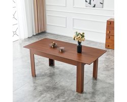MODFU - Uitschuifbare Eettafel - Rechthoekig En Ruimtebesparend - Modern - Voor Eetkamer Of Woonkamer - MDF - Walnootkleur