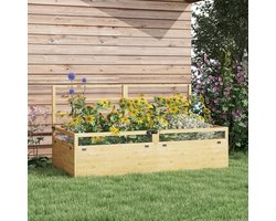 MODFU - Verhoogde Plantenbak Met Klimrek - Opvouwbaar Beschermnet - Landelijke Stijl - Voor Tuin Of Balkon - Hout - Naturel - 183 X 98,5 X 95 Cm