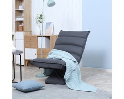 MODFU - Vloerstoel - 360° Draaibaar En 5-Standen Verstelbaar - Modern - Woonkamer - Staal - Donkergrijs - 62 x 70 x 95 cm