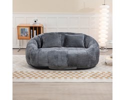 MODFU - Vloerstoel - Met Armleuningen En Hoge Rugleuning - Voor Woonkamer En Slaapkamer - Chenille - Grijs - 150 x 95 x 63 cm