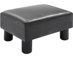 MODFU Voetenbank 40x30x24 cm van kunstleer, gestoffeerd, zwart