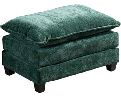 MODFU Voetenbank Hocker - 94x58x51 cm - Compact en comfortabel - Zachte chenille bekleding - Modern design - Geschikt voor woonkamer & slaapkamer - Groen