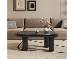 MODFU Zwarte Cloud-Vorm Salontafel van MDF met 16-Kleurige LED-Verlichting & Lade – Modern Woonkamer Tafel met Opbergruimte