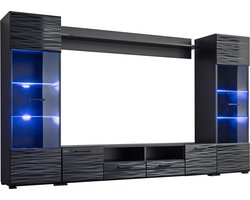Modica- TV Meubel - Led RGB - Zwart - 260 cm