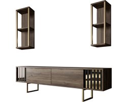 Modieus 180 cm TV-meubel | Walnoot Zwart