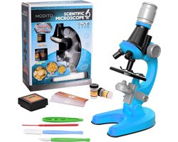 Modito Microscoop Voor Kinderen - Microscoop Junior - Educatief Speelgoed - LED Verlichting - Kinder Speelgoed - Blauw