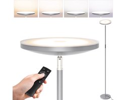 MODLICHT Staande Lamp - LED Vloerlamp met Leeslamp - 30W 3300LM - met Afstandsbediening - Staanlamp Woonkamer Kantoor - Dimbaar 3000K-6000K