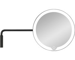 Modo Led Make Up Spiegel Wand Black | Zwart | Staal