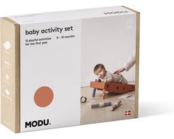 Modu Baby Activity Set - Blokken - Activiteiten speelgoed - Baby speelgoed 0-12 maanden - Ontwikkelingsspeelgoed baby- Burnt Orange / Dusty Green