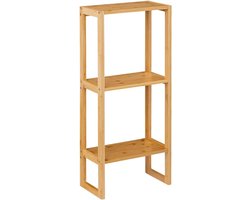 Modulair Bamboe Rek met 2 Niveaus - 84 x 35 x 20 cm - Multifunctionele Opbergoplossing