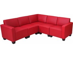 Modulair bankstel Lyon 5, kunstleer ~ rood