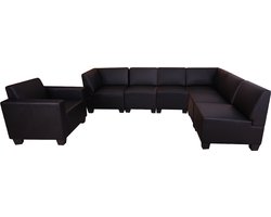 Modulair bankstel Lyon 6-1, kunstleer ~ zwart