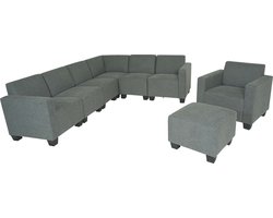 Modulair bankstel Lyon 6-2, stof/textiel ~ grijs