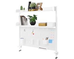 Modulair Bureau Insteekbord Rek voor Kantoor en Thuis - 3 Niveaus Organizer in Wit (100 x 95 cm)