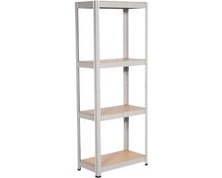 Modulair Metalen Rek met 4 Verstelbare Planken - Multifunctioneel Huishoudrek - 148 x 60 x 30 cm - Draagvermogen tot 240 kg
