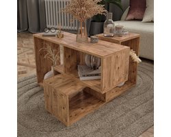 Modulair meubelset Hustersurd 2-delig eikenkleurig [en.casa]