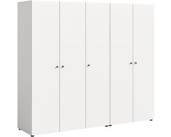 Modulaire 2-delige kledingkast-combinatie in wit - Totale breedte 200 cm