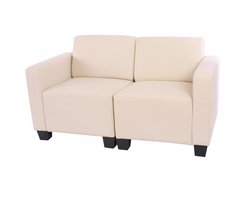 Modulaire 2-zits bank Lyon, kunstleer ~ crème