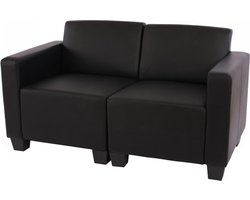 Modulaire 2-zits bank Lyon, kunstleer ~ zwart