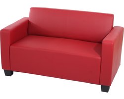 Modulaire 2-zits bank Lyon loungebank kunstleer 136cm ~ rood