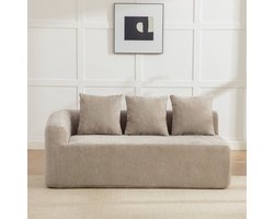 Modulaire 3-Zits Bank - Chenille Cloud Sofa - Zachte Lounge Bank Met 30D Schuimvulling - Comfortabele Hoekloze Sofa - Grijze Bank Zonder Montage - Antislip Design Voor Woonkamer