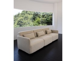 Modulaire 3-Zits Bank met Hocker - Beige - 270 cm