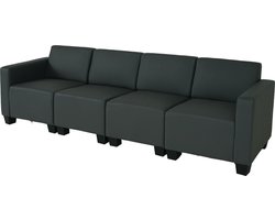 Modulaire 4-zits bank Lyon, kunstleer ~ donkergrijs