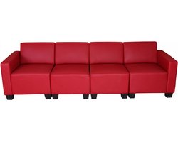 Modulaire 4-zits bank Lyon, kunstleer ~ rood