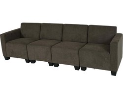Modulaire 4-zits bank Lyon, stof/textiel ~ bruin