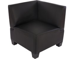 Modulaire 4-zitsbank Lyon, kunstleer ~ zwart, hoge armleuningen