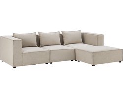 Modulaire Bank / Hoekbank Domas L - Beige - Stoffen bekleding