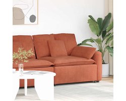 Modulaire Bank – Modulaire Banken – Modulair Sofa – Loungeset – Zithoek – Corduroy Bekleding – Stevig Metalen Frame – Rood-Orange Variant