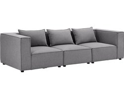 Modulaire Bank / Zitbank Domas M - Donkergrijs - Stoffen bekleding