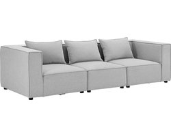 Modulaire Bank / Zitbank Domas M - Lichtgrijs - Stoffen bekleding