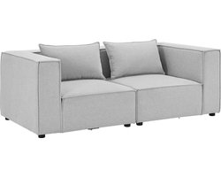 Modulaire Bank / Zitbank Domas S - Lichtgrijs - Stoffen bekleding