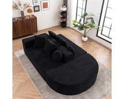 Modulaire Cloud 5-Zits Bank Boneless Sofa 263x171x40 cm – Luxe Segment Bank zonder Montage, Convertible L/U Vorm Woonkamer Slaapbank Comfort