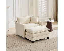 Modulaire cloud bank - beige 1-zits bank - moderne eenpersoons zitbank - comfortabele fauteuil - 75x107x84 cm - modulair - woonkamer beige
