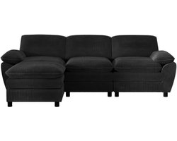 Modulaire combinatiesofa moderne tweekussens bank fluweel bekleed afneembare hocker ruime zitbank ideaal voor woonkamer comfortabel en stijlvol
