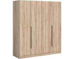 Modulaire Garderobekast Combinatie - Twee Hoge Kast Op Wielen - Slaapkamer Opbergoplossing - 160x180x52cm