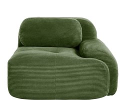 Modulaire Hoekbank Module - Ribstof Lounge Stoel 1 Zits - Zachte Cloud Sofa Met Armleuning En Anti Slip Onderkant - Comfortabele Bank Zonder Montage - Uitbreidbare Hoekbank Voor Woonkamer - Groen