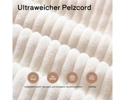 Modulaire Hoekbank Slaapbank L-vorm 266 cm – 4-Zits Uitklapbare Boneless Cloud Sofa met Corduroy Bekleding, Diepe Zit (72 cm), 5 Kussens & Hoge Dichtheid Schuim – Beige – Laura