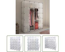 Modulaire kast wit - 14 compartimenten Witte Kast - Modulaire Kast - Opslagkast - Kledingkast - Plastic Kast