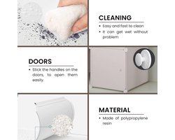 Modulaire Kledingkast Casa Velluto FlexiWardrobe Pro – 20 Modules Garderobekast met Deuren en 3 Ophangstangen – Kunststof Kledingrek Organizer – Opbergkast voor Slaapkamer, Studentenkamer en Hal – 140 x 45 x 175 cm – Wit